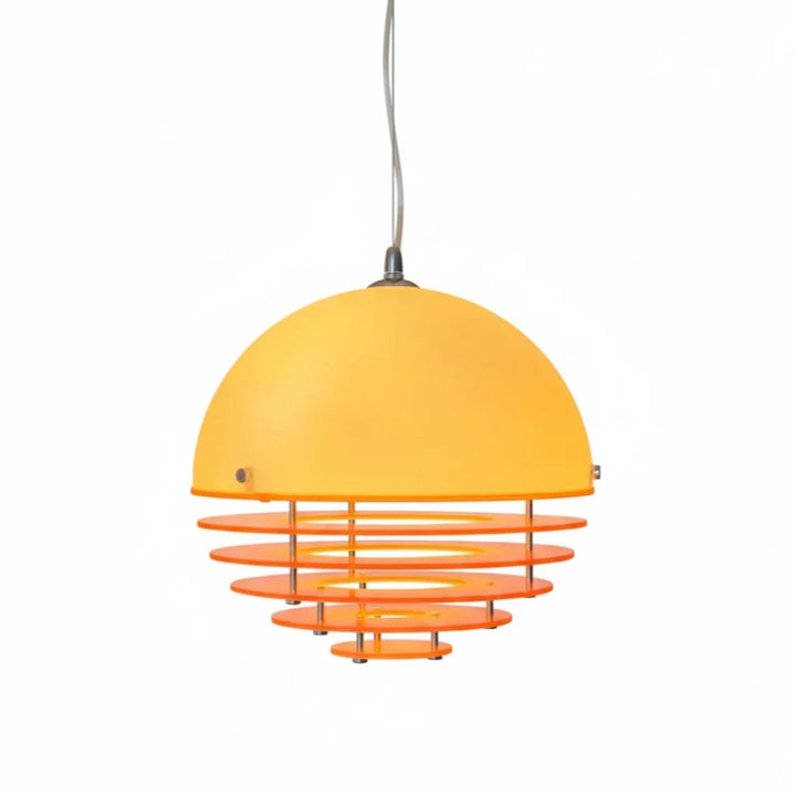 Pendant Light Glass Dome 12 in White Orange Klein Blue Dining Room Living Area Ambient Lighting Artistic Modern | Kalsten