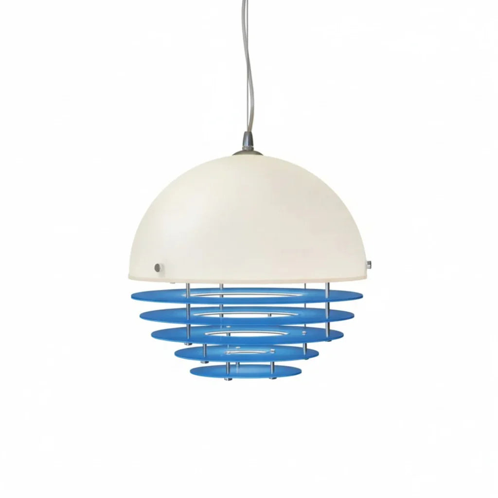 Pendant Light Glass Dome 12 in White Orange Klein Blue Dining Room Living Area Ambient Lighting Artistic Modern | Kalsten