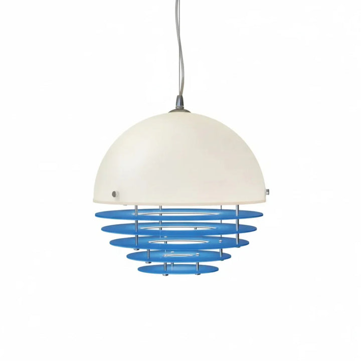 Pendant Light Glass Dome 12 in White Orange Klein Blue Dining Room Living Area Ambient Lighting Artistic Modern | Kalsten