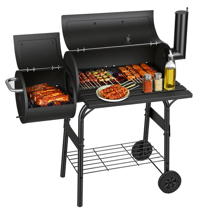 Offset Smoker Charcoal Grill with Side Firebox BBQ | Kalsten