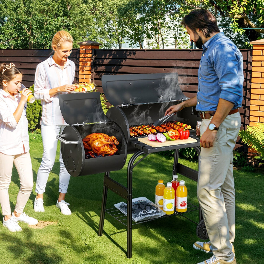 Offset Smoker Charcoal Grill with Side Firebox BBQ | Kalsten