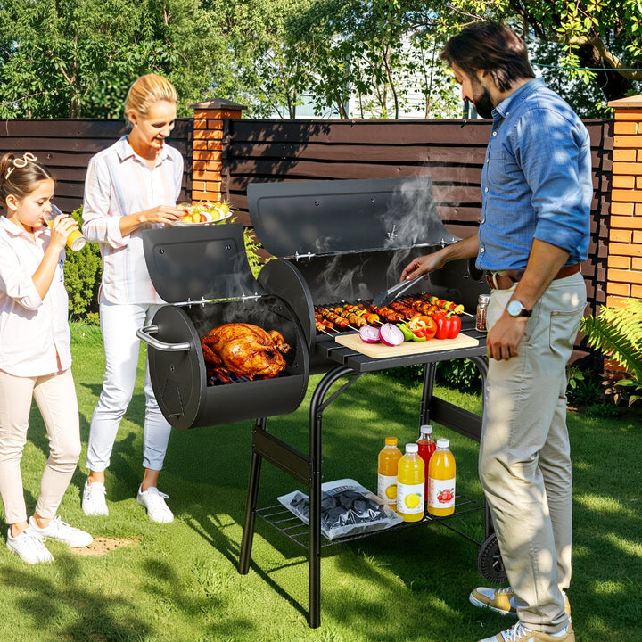 Offset Smoker Charcoal Grill with Side Firebox BBQ | Kalsten