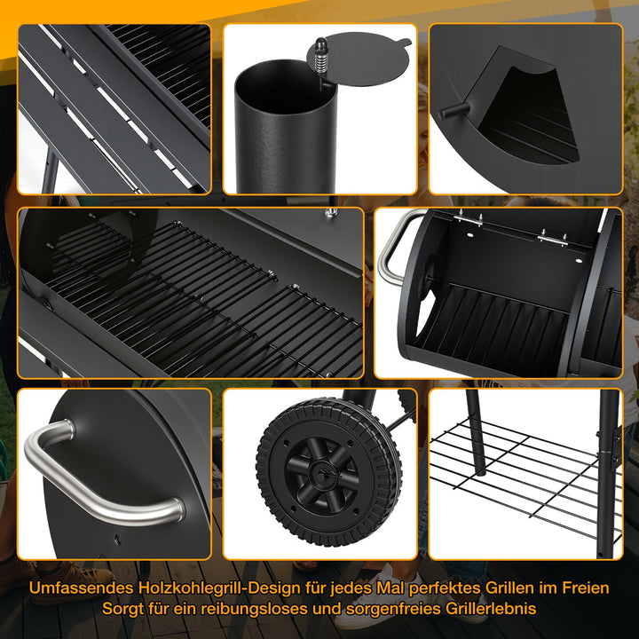 Offset Smoker Charcoal Grill with Side Firebox BBQ | Kalsten