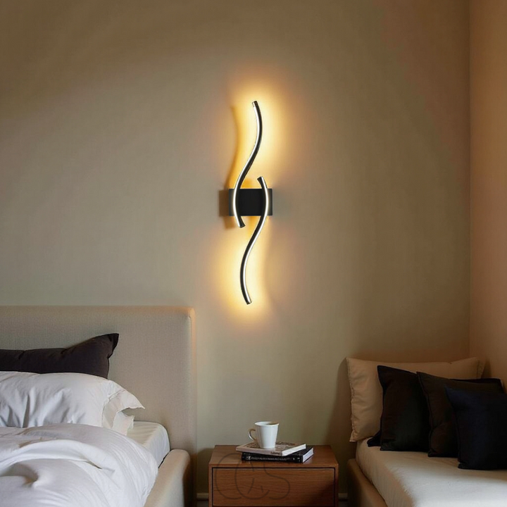 Remote-Controlled Black LED Wall Lamp