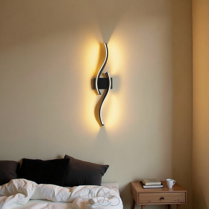 Remote-Controlled Black LED Wall Lamp
