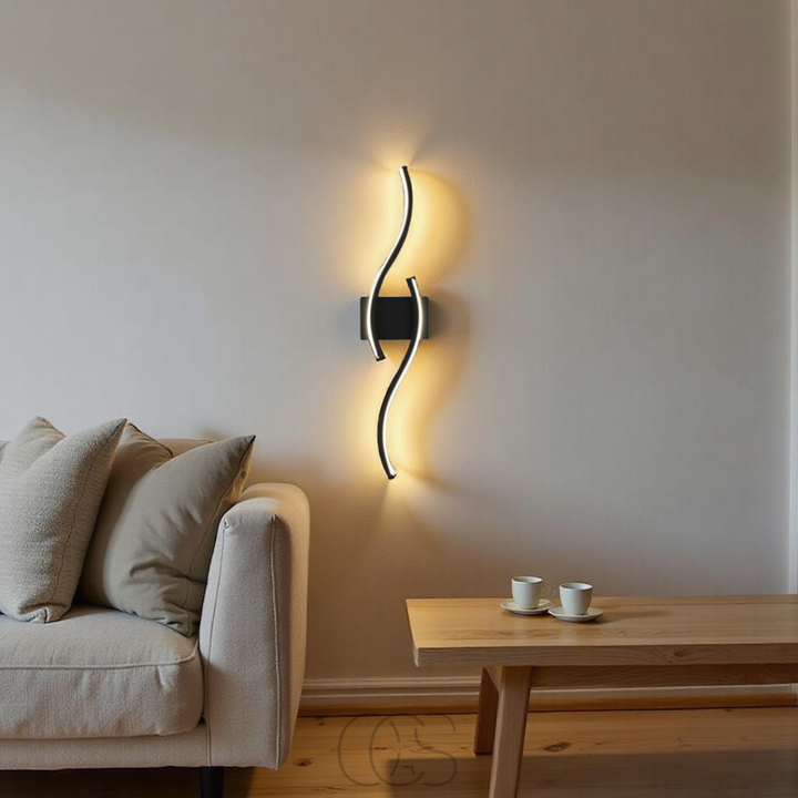 Remote-Controlled Black LED Wall Lamp