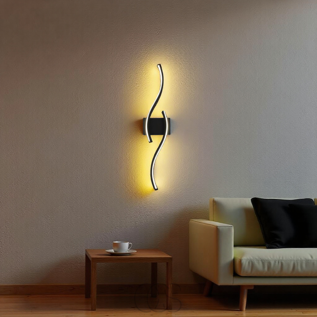Remote-Controlled Black LED Wall Lamp