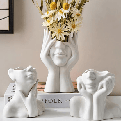 "Unique and Modern Ceramic Vase, Decorative Flower Vase for Living Room and Office" | Bowlift