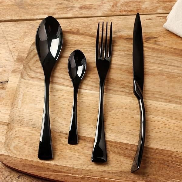 Onyx Jet Black Silverware Set | Kalsten
