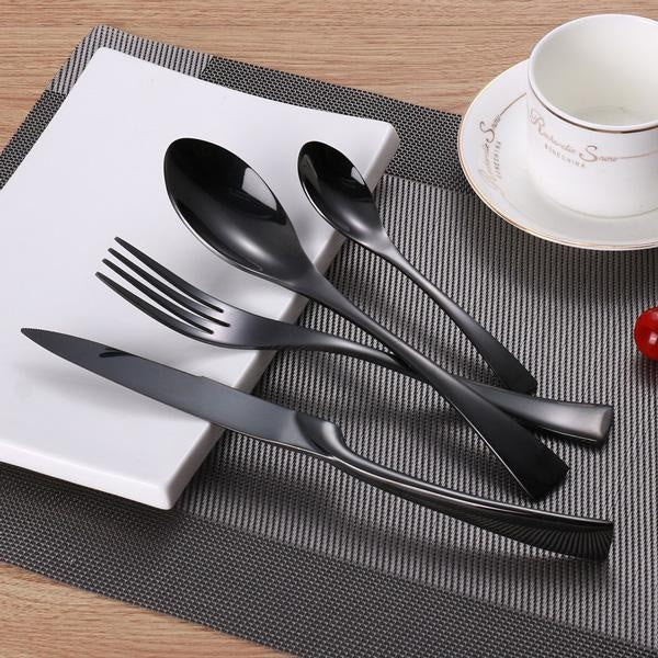 Onyx Jet Black Silverware Set | Kalsten