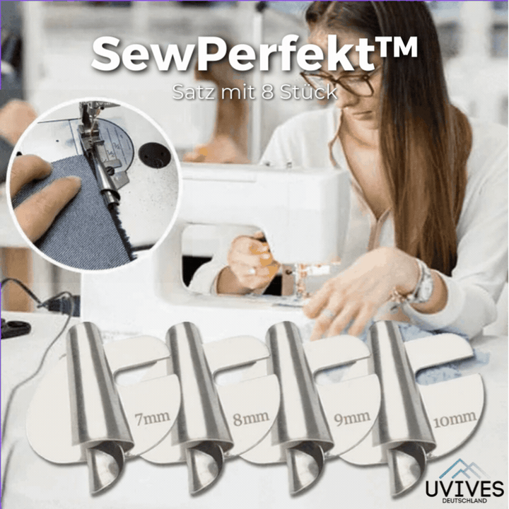 SewPerfect Spiral sewing pipe hem foot set with 8 pieces | Kalsten