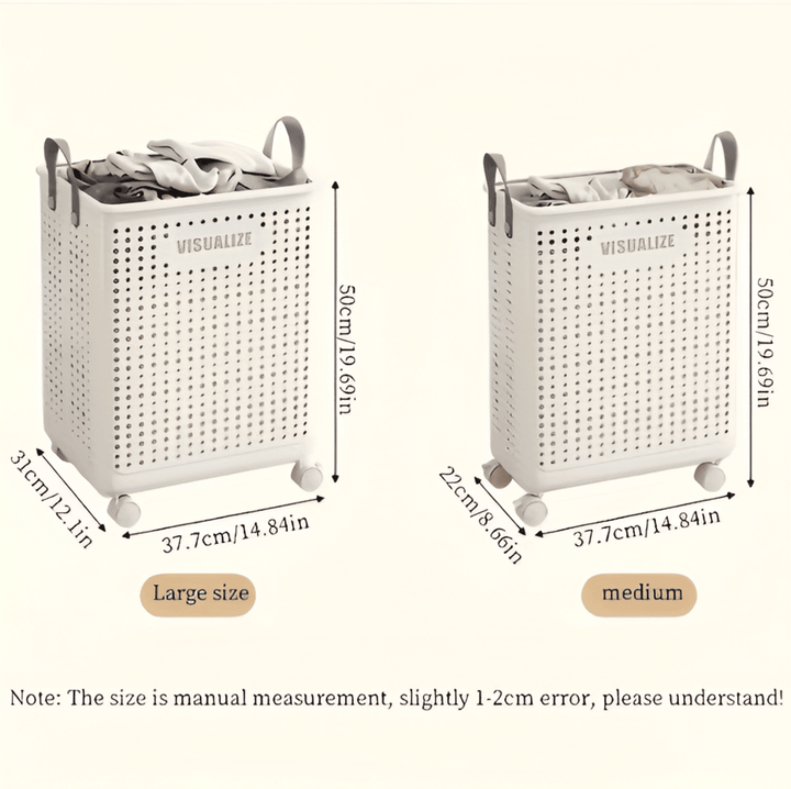 RollEase Foldable Laundry Basket – With Wheels, Compact & Durable for Easy Transport | Kalsten