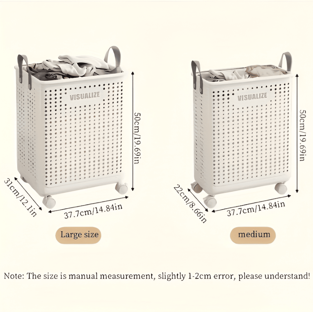 Kalsten | RollEase Foldable Laundry Basket – With Wheels, Compact & Durable for Easy Transport