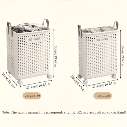 RollEase Collapsible Laundry Basket – With Wheels, Compact & Durable for Easy Transport | Skanto