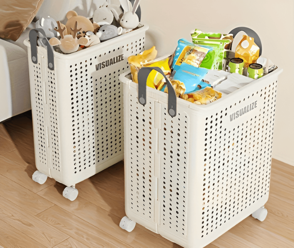 RollEase Foldable Laundry Basket – With Wheels, Compact & Durable for Easy Transport | Kalsten