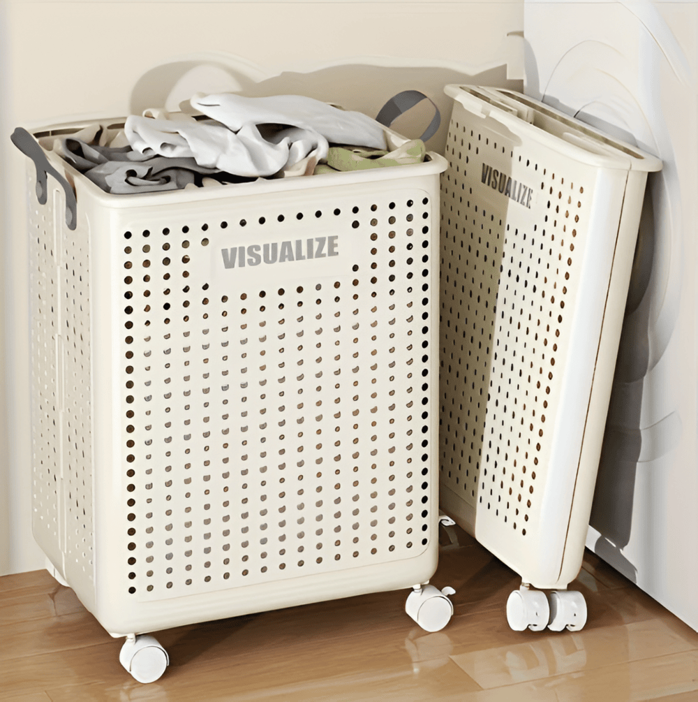 RollEase Foldable Laundry Basket – With Wheels, Compact & Durable for Easy Transport | Kalsten
