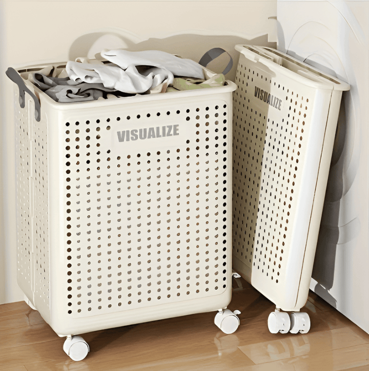 RollEase Foldable Laundry Basket – With Wheels, Compact & Durable for Easy Transport | Kalsten