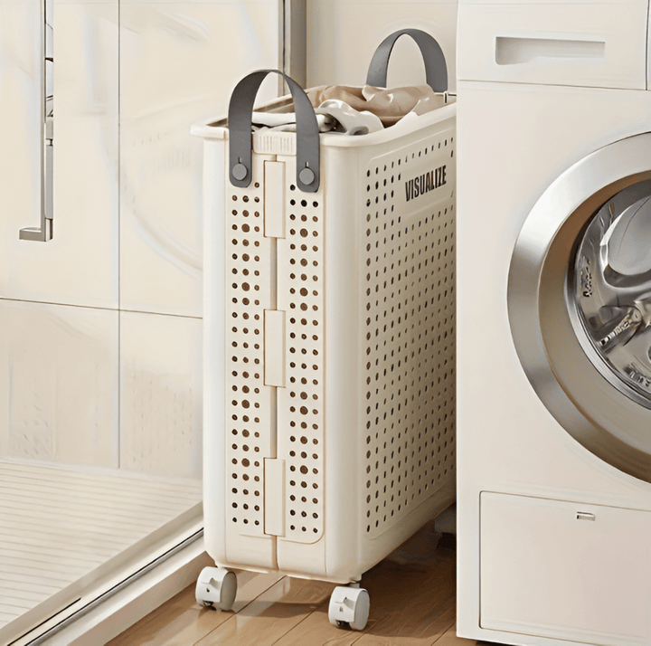 RollEase Foldable Laundry Basket – With Wheels, Compact & Durable for Easy Transport | Kalsten