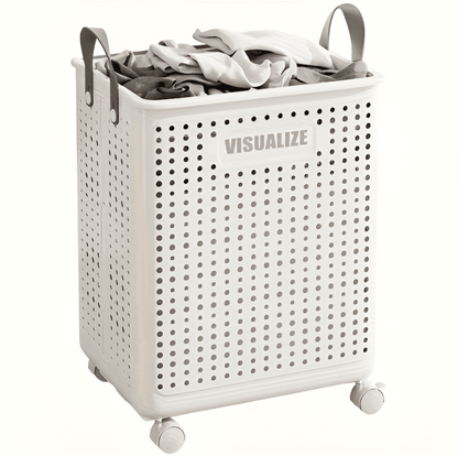 RollEase Collapsible Laundry Basket – With Wheels, Compact & Durable for Easy Transport | Skanto