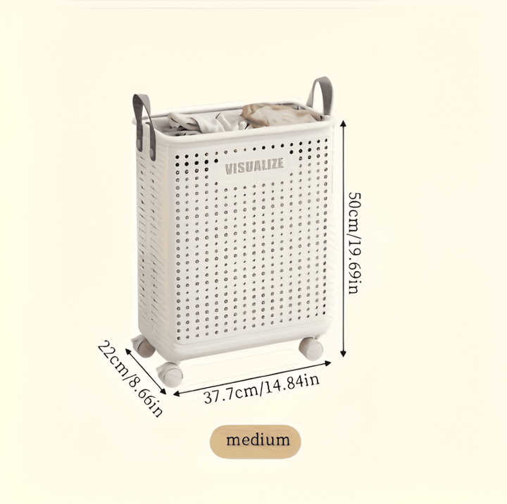 RollEase Foldable Laundry Basket – With Wheels, Compact & Durable for Easy Transport | Kalsten