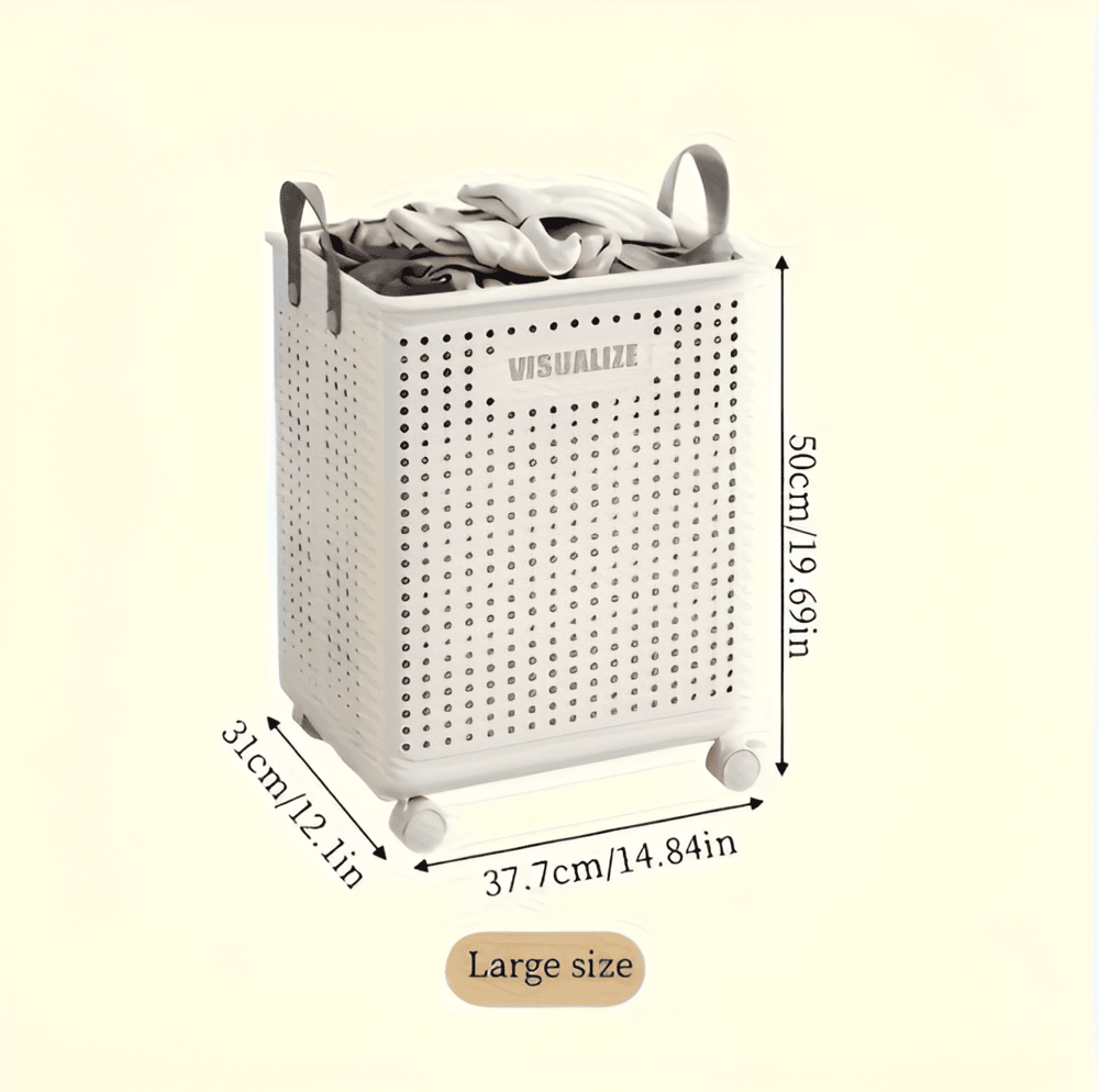 RollEase Foldable Laundry Basket – With Wheels, Compact & Durable for Easy Transport | Kalsten