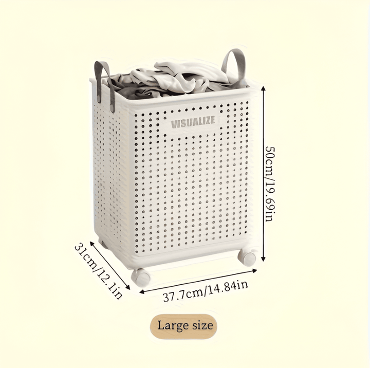 RollEase Foldable Laundry Basket – With Wheels, Compact & Durable for Easy Transport | Kalsten