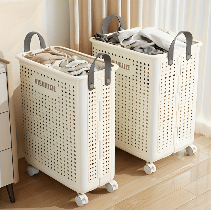 RollEase Foldable Laundry Basket – With Wheels, Compact & Durable for Easy Transport | Kalsten