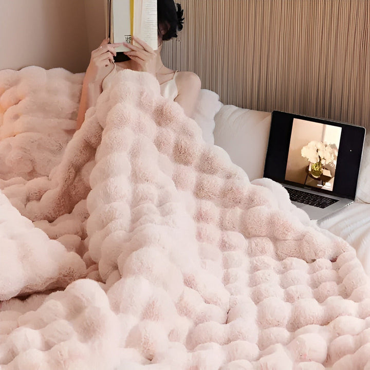 Fluffy Faux Fur Travel Blanket (Washable)