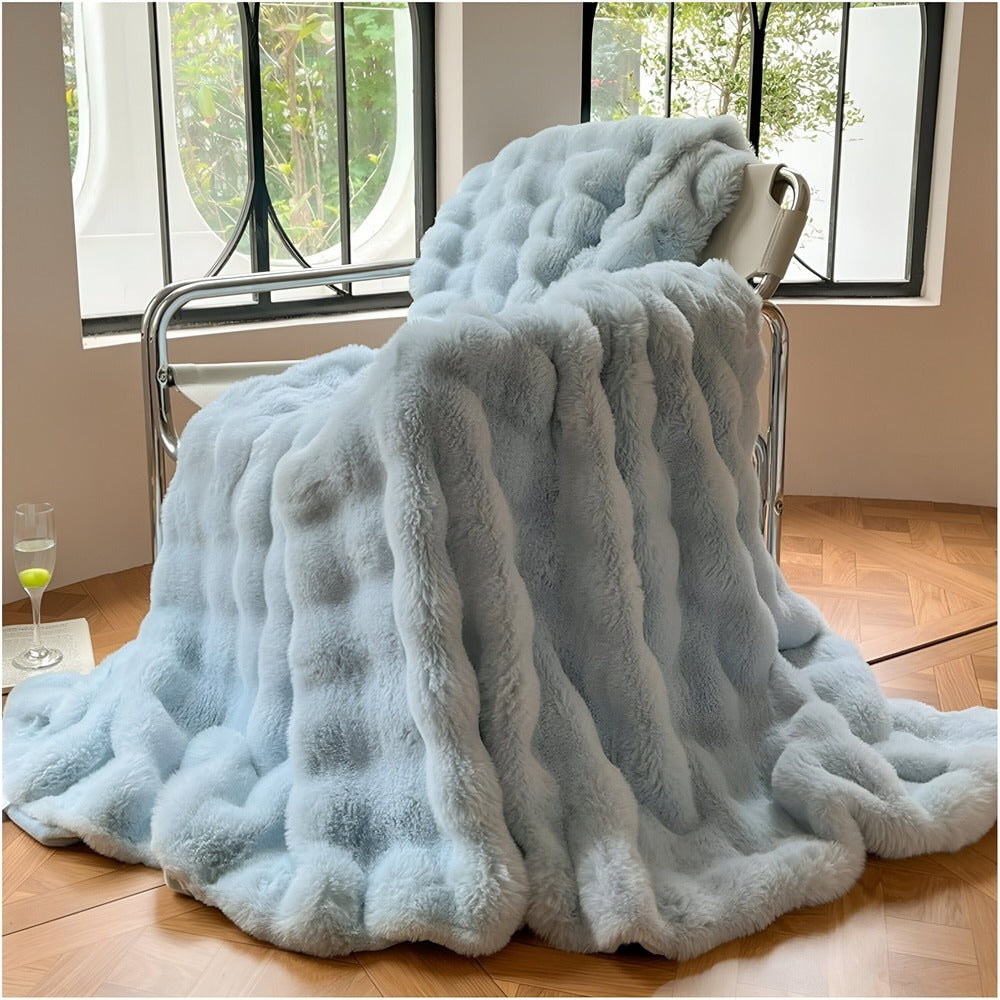 Fluffy Faux Fur Travel Blanket (Washable)