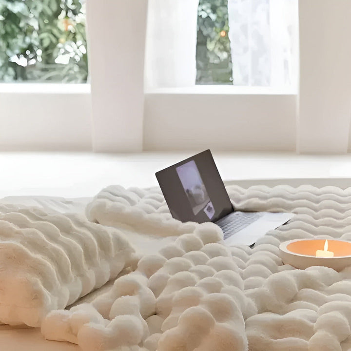 Fluffy Faux Fur Travel Blanket (Washable)