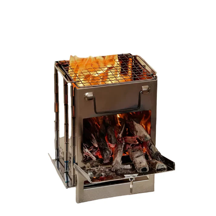 VuurKracht Compact – Foldable Stainless Steel Wood Stove for Outdoor Activities | Kalsten