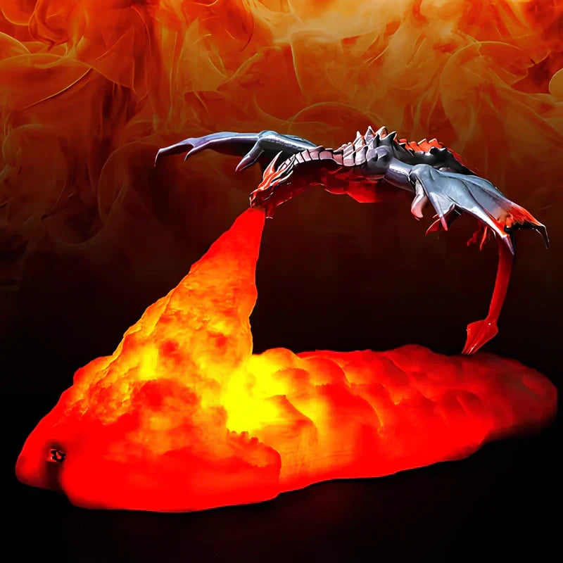 LED Fantasy Dragon Flame Table Lamp | Kalsten