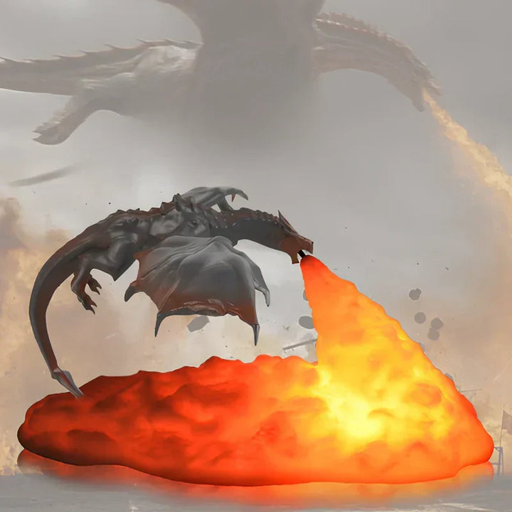 LED Fantasy Dragon Flame Table Lamp | Kalsten