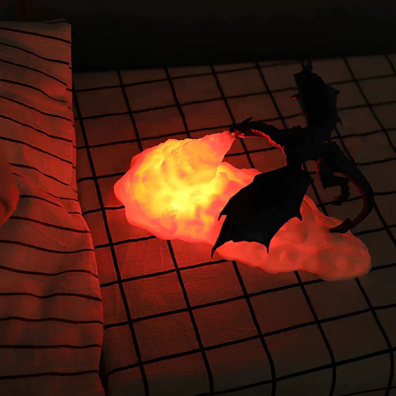 LED Fantasy Dragon Flame Table Lamp | Kalsten