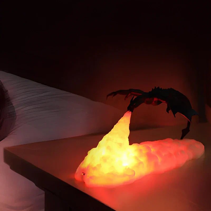 LED Fantasy Dragon Flame Table Lamp | Kalsten
