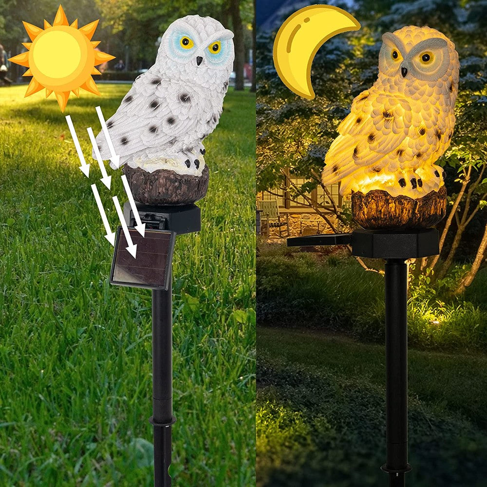 Solar-powered garden lamp with decorative owl design – LED outdoor light for the garden | Kalsten
