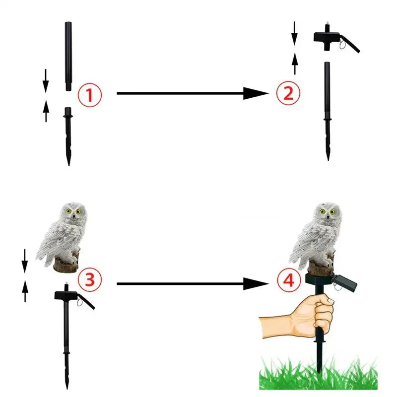 Solar-powered garden lamp with decorative owl design – LED outdoor light for the garden | Kalsten