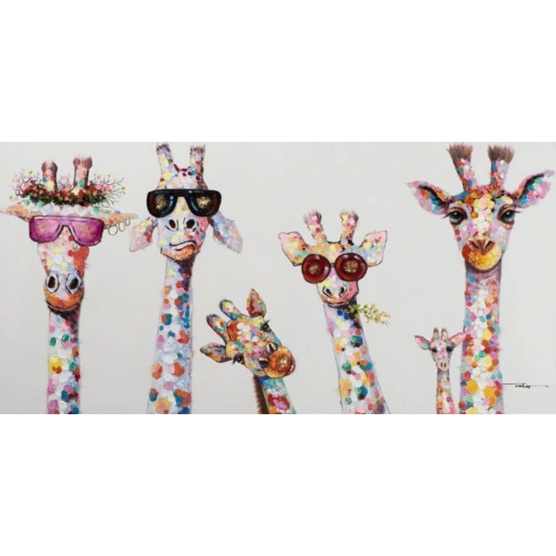Cartoon Giraffe - Canvas Wall Art Painting | Skanto
