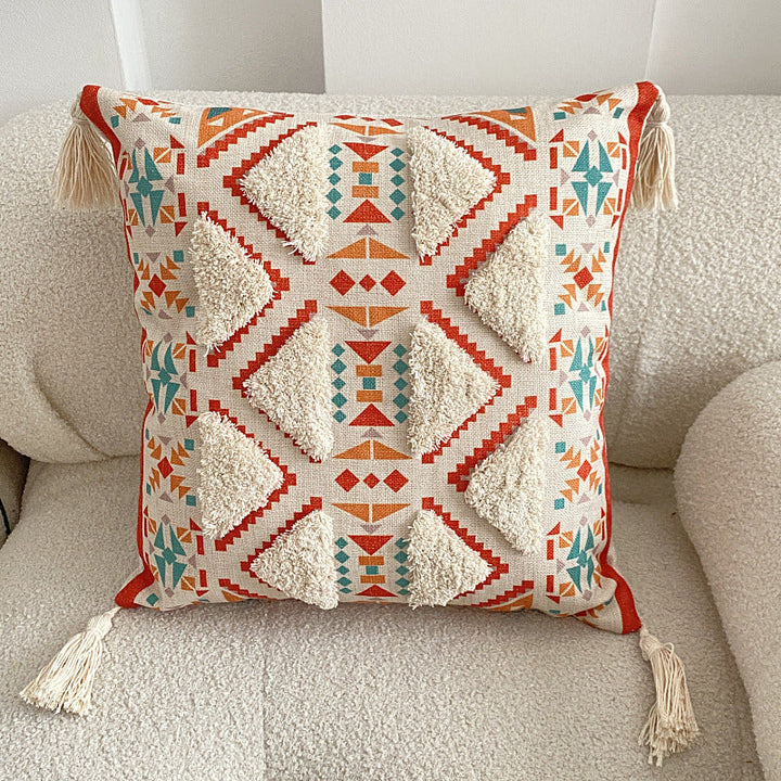 Boho lined fringe throw pillow cover | Kalsten