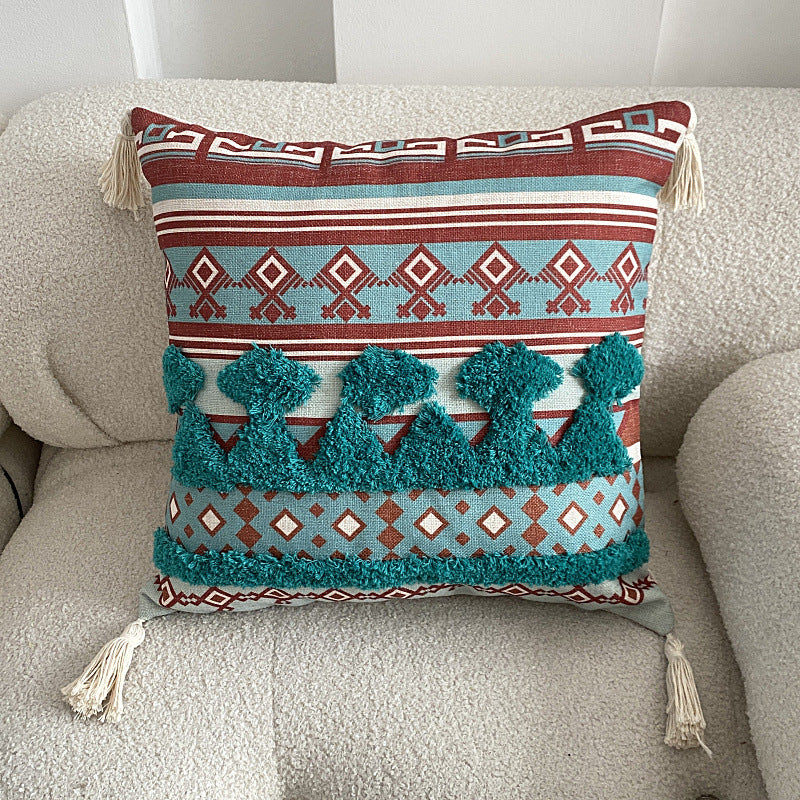 Boho lined fringe throw pillow cover | Kalsten