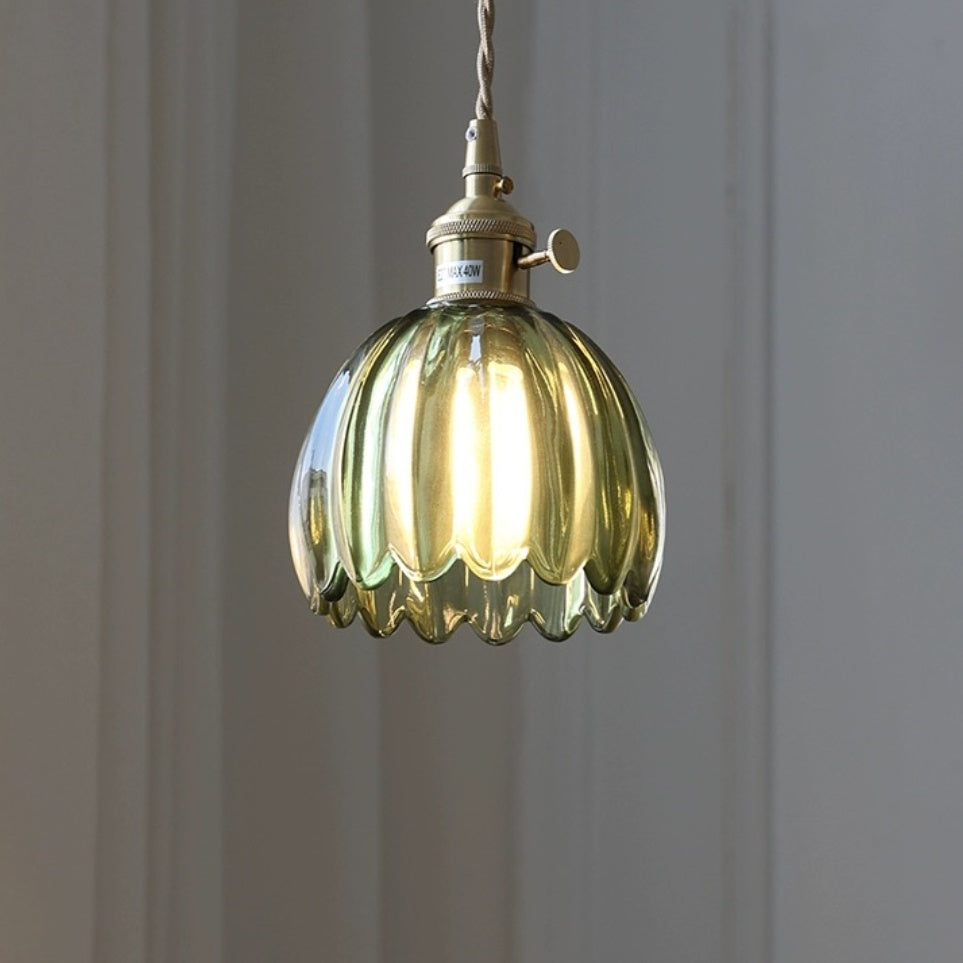 Mid-Century Flower Shade Clear Pendant Light | Kalsten