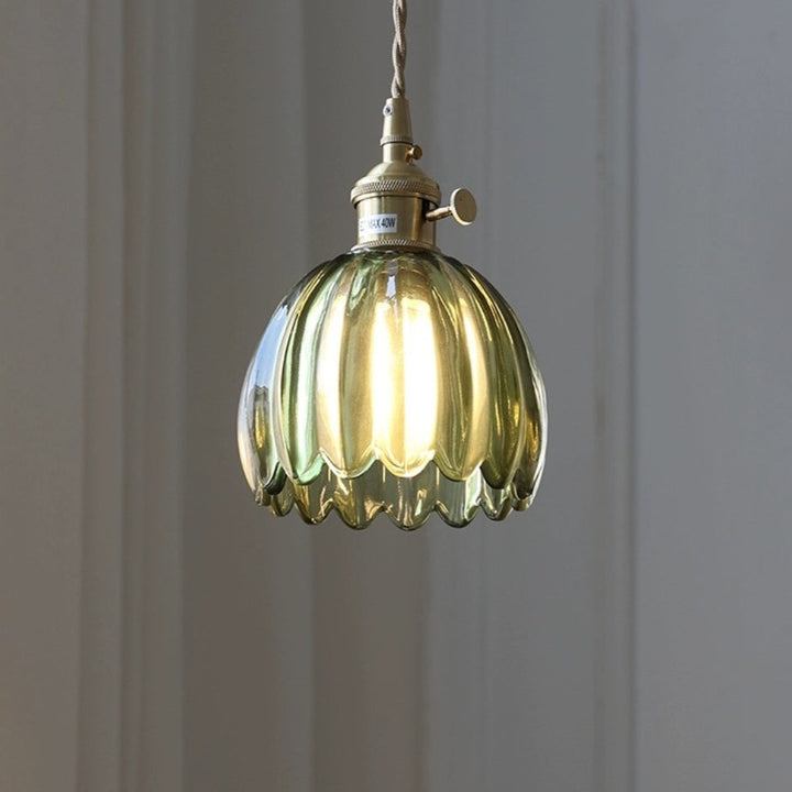 Mid-Century Flower Shade Clear Pendant Light | Kalsten