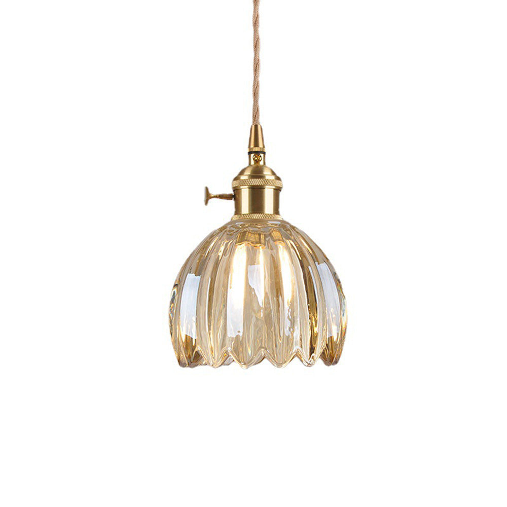 Mid-Century Flower Shade Clear Pendant Light | Kalsten