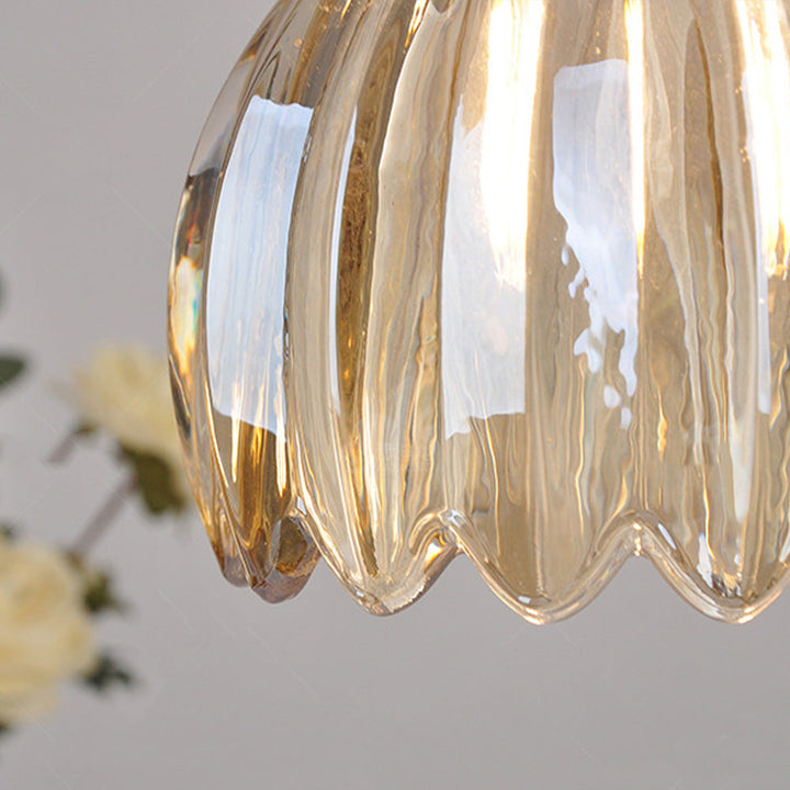 Mid-Century Flower Shade Clear Pendant Light | Kalsten