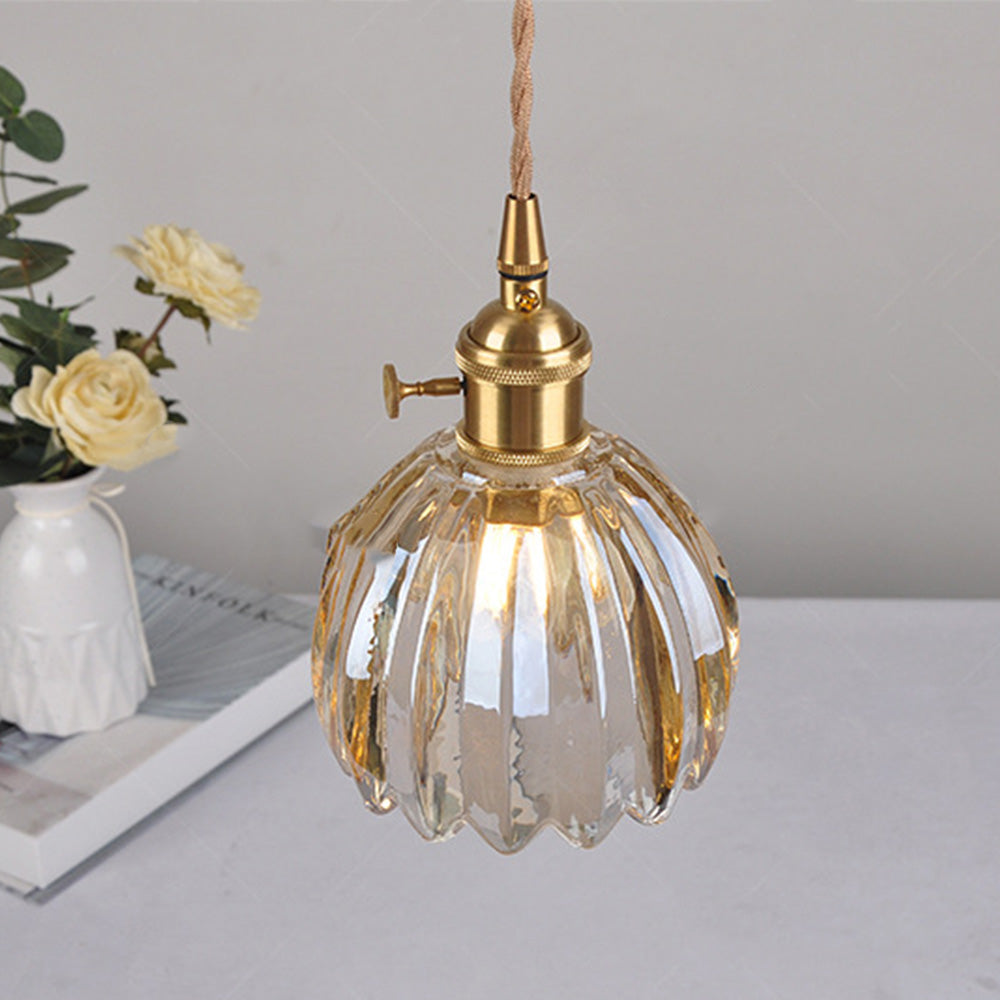 Mid-Century Flower Shade Clear Pendant Light | Kalsten