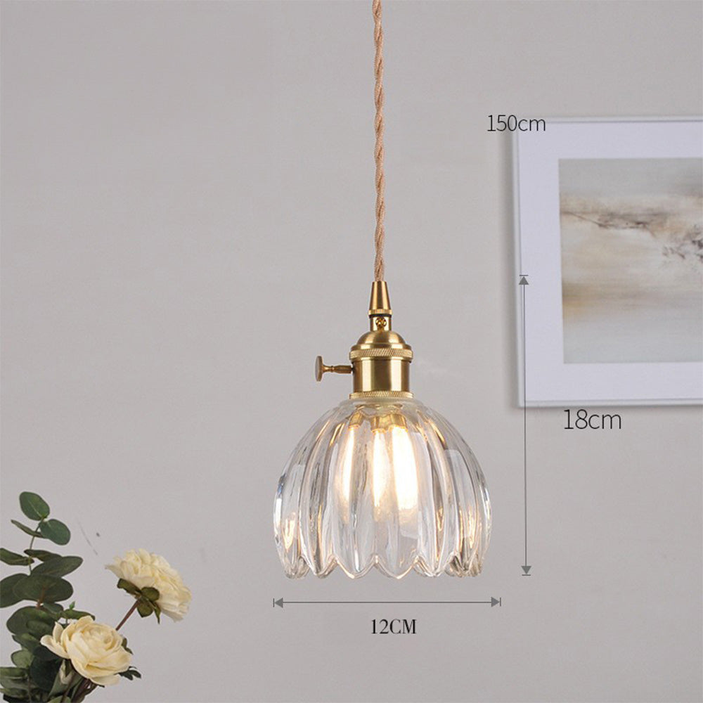 Mid-Century Flower Shade Clear Pendant Light | Kalsten