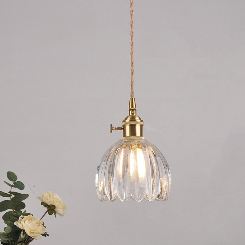 Mid-Century Flower Shade Clear Pendant Light | Kalsten