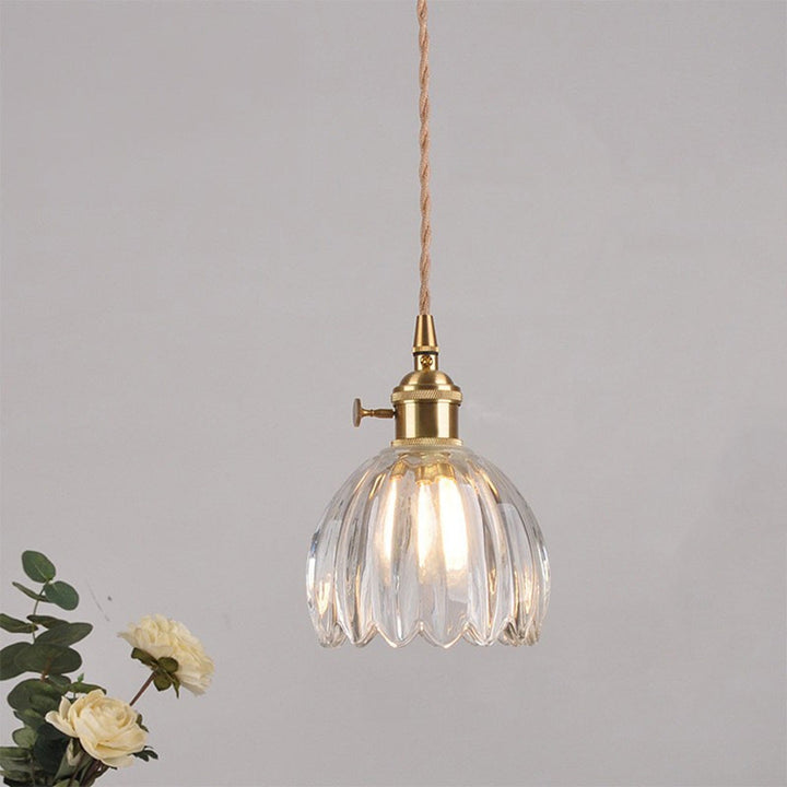Mid-Century Flower Shade Clear Pendant Light | Kalsten