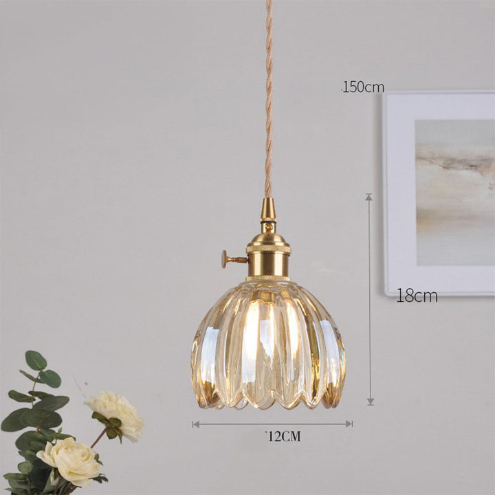 Mid-Century Flower Shade Clear Pendant Light | Kalsten