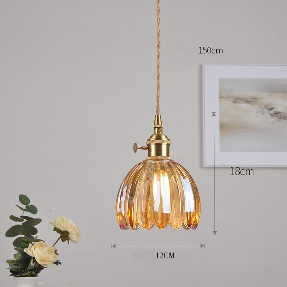 Mid-Century Flower Shade Clear Pendant Light | Kalsten